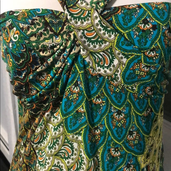 Moa Moa Maxi dress in green print, size L - Picture 3 of 4